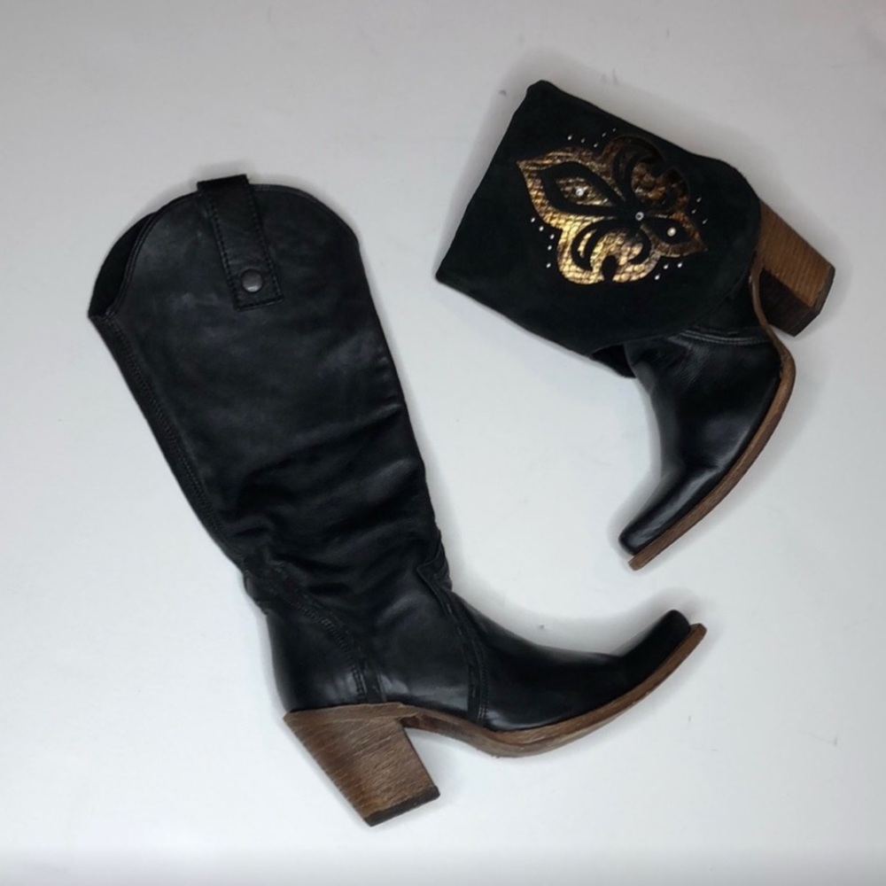 Corral Vintage Black Leather Reversible Boot 7 1/2